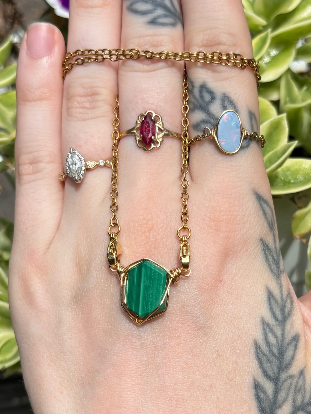 Malachite interchangeable necklace